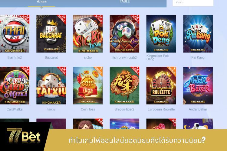 ทำไมเกมไพ่ออนไลน์ยอดนิยมถึงได้รับความนิยม?